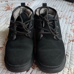 UGG Black Suede Boots with Plush Lining
